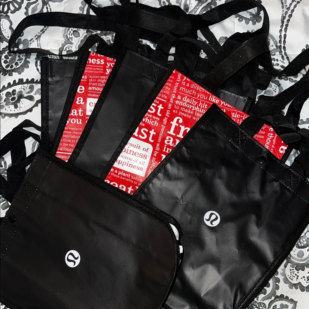 lululemon athletica Black and Red Reusable Bags (6)